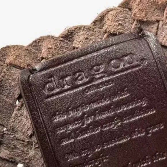 Dragon Diffusion santa croce small woven leather bag in dark brown - Picture 9 of 9